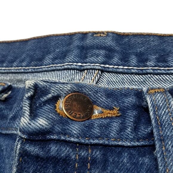 VINTAGE 80s Rustler Distressed Dark Wash Jeans - Picture 8 of 10